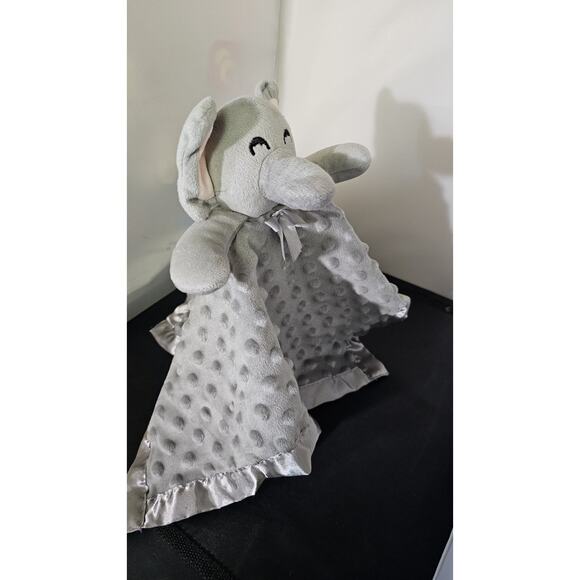 Pro Goleem Minky Dots Gray Grey Elephant Lovey Lovie Security Blanket 16” Plush - Picture 3 of 5